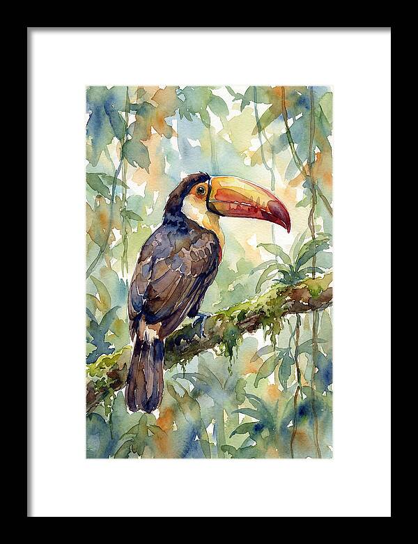Toucan Perched In Lush Jungle