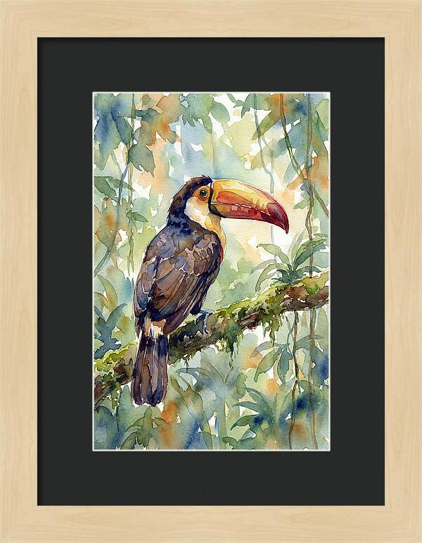 Toucan Perched In Lush Jungle