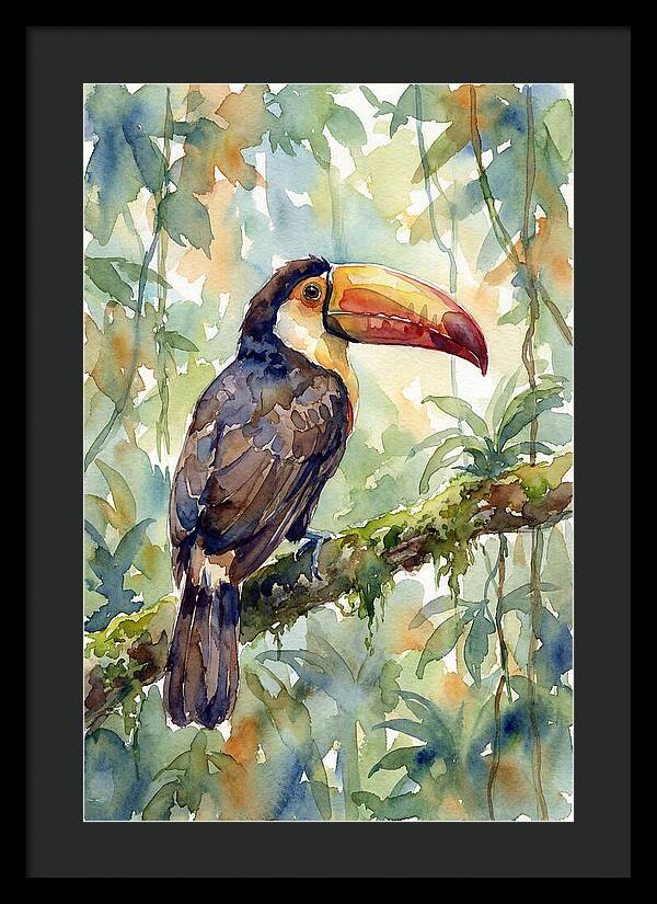 Toucan Perched In Lush Jungle