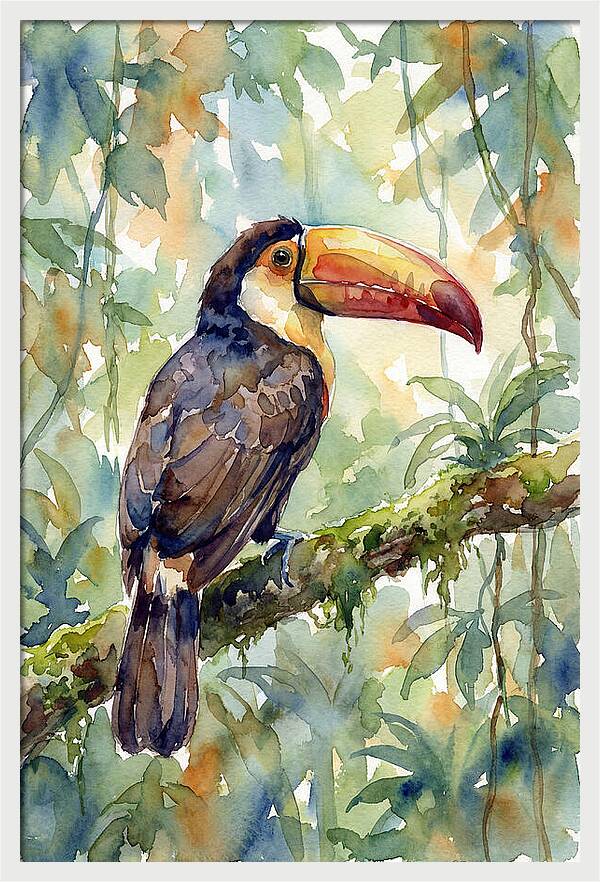 Toucan Perched In Lush Jungle