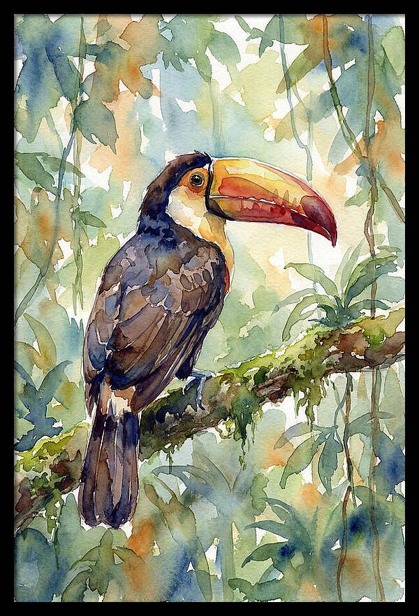 Toucan Perched In Lush Jungle