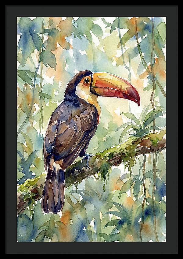 Toucan Perched In Lush Jungle