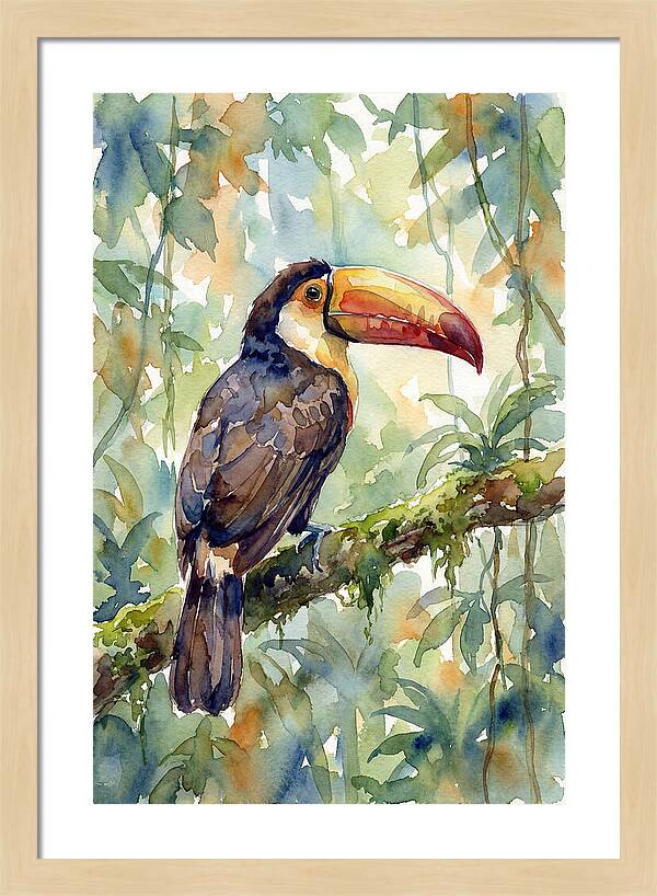 Toucan Perched In Lush Jungle