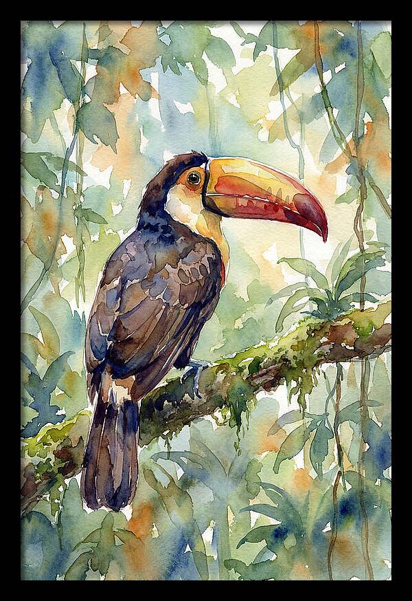 Toucan Perched In Lush Jungle