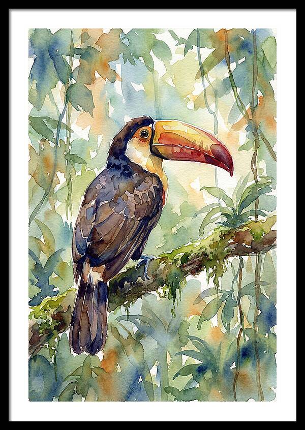 Toucan Perched In Lush Jungle