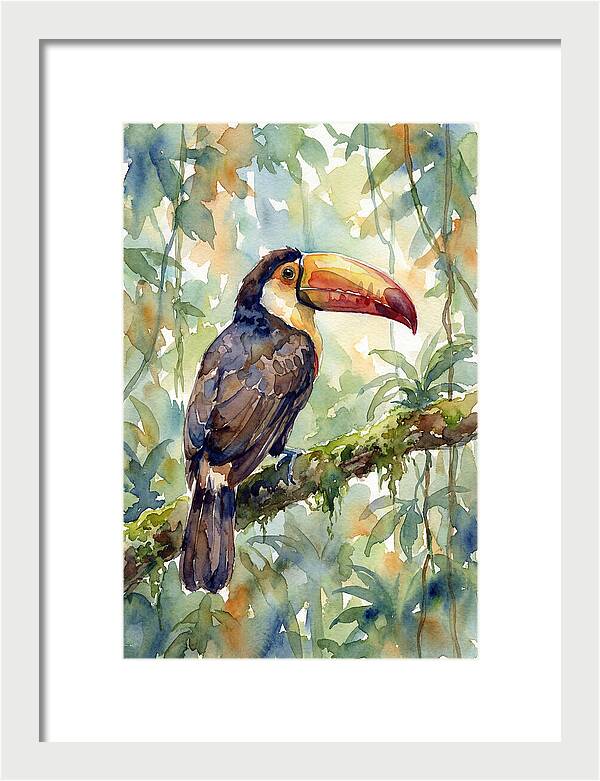 Toucan Perched In Lush Jungle