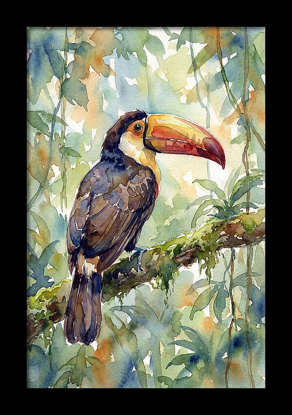 Toucan Perched In Lush Jungle