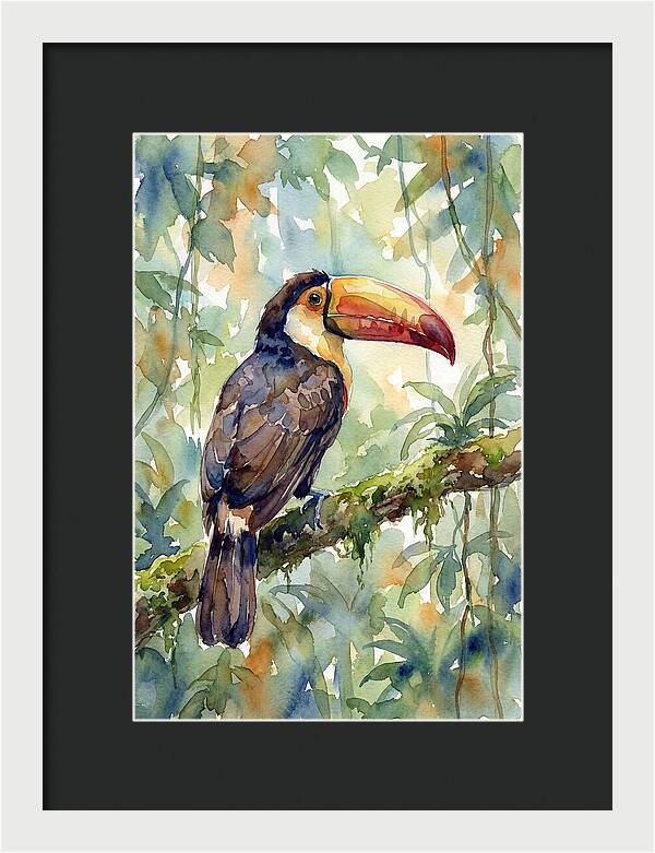 Toucan Perched In Lush Jungle