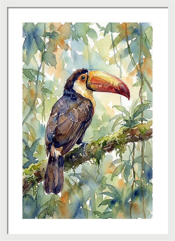Toucan Perched In Lush Jungle