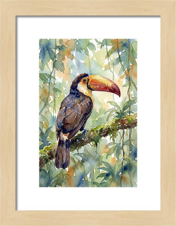Toucan Perched In Lush Jungle