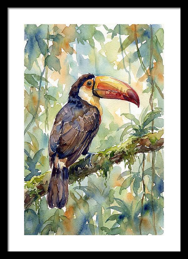 Toucan Perched In Lush Jungle