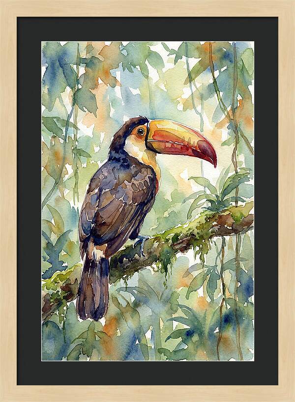 Toucan Perched In Lush Jungle