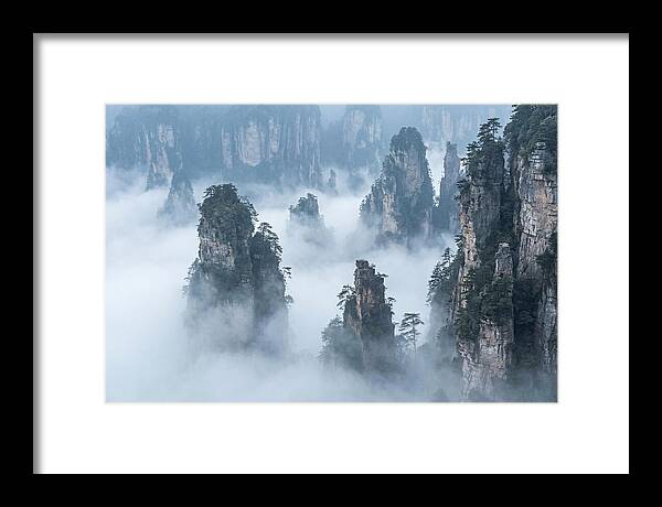Towering Quartzite Pillars In Zhangjiajie
