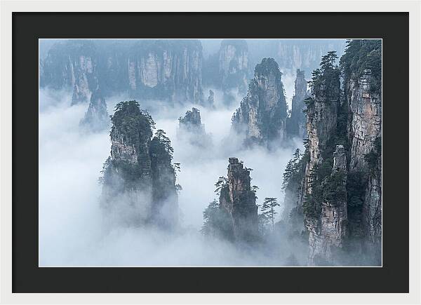 Towering Quartzite Pillars In Zhangjiajie