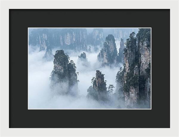 Towering Quartzite Pillars In Zhangjiajie
