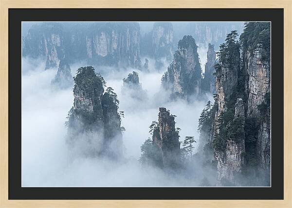 Towering Quartzite Pillars In Zhangjiajie