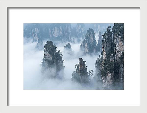 Towering Quartzite Pillars In Zhangjiajie