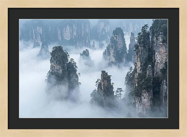 Towering Quartzite Pillars In Zhangjiajie