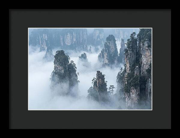 Towering Quartzite Pillars In Zhangjiajie