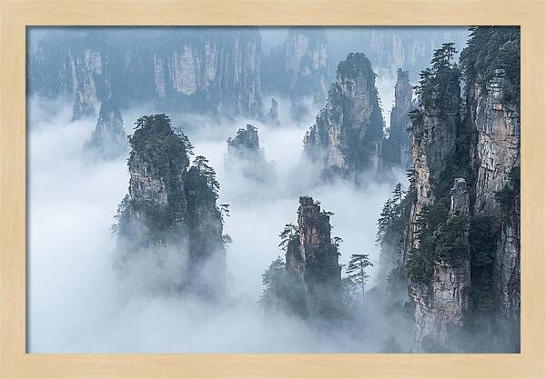 Towering Quartzite Pillars In Zhangjiajie