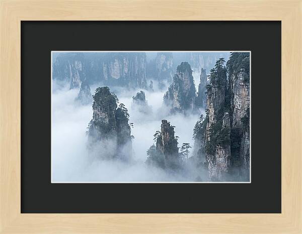 Towering Quartzite Pillars In Zhangjiajie