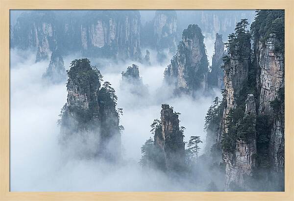 Towering Quartzite Pillars In Zhangjiajie
