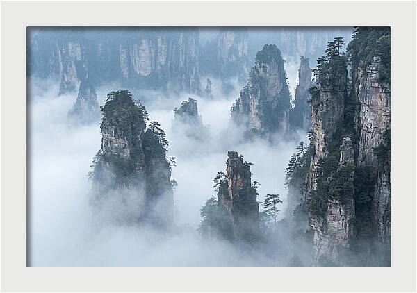 Towering Quartzite Pillars In Zhangjiajie