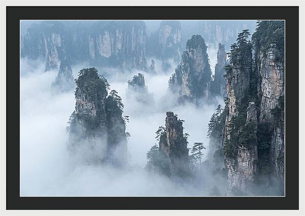 Towering Quartzite Pillars In Zhangjiajie