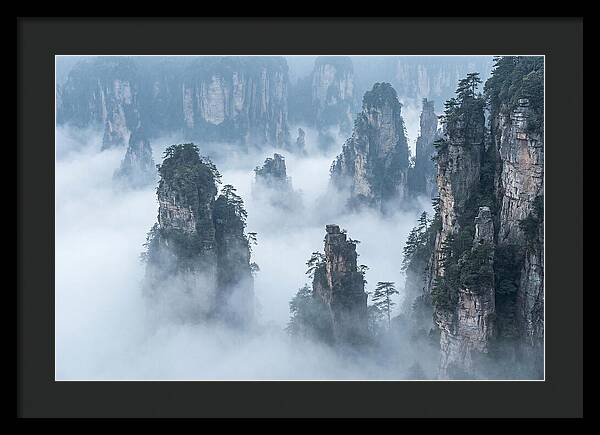 Towering Quartzite Pillars In Zhangjiajie