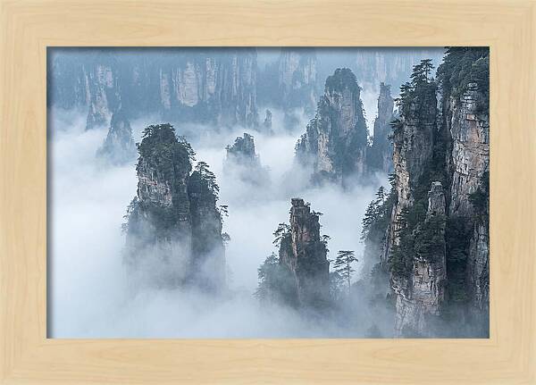 Towering Quartzite Pillars In Zhangjiajie