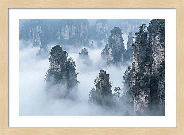 Towering Quartzite Pillars In Zhangjiajie