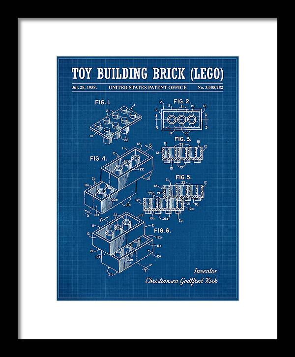 Toy Building Brick Lego Blueprint Patent Us3005282a