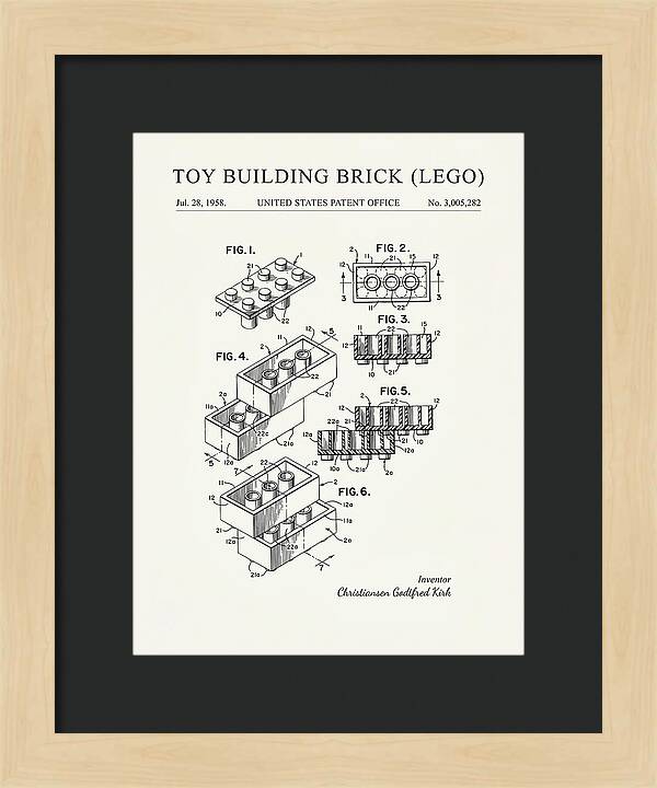 Toy Building Brick Lego Minimalist Patent Us3005282a