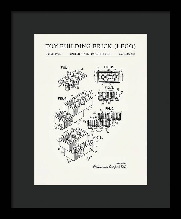 Toy Building Brick Lego Minimalist Patent Us3005282a