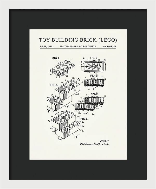 Toy Building Brick Lego Minimalist Patent Us3005282a