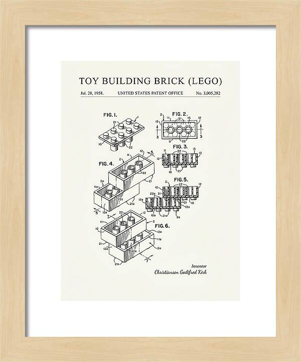 Toy Building Brick Lego Minimalist Patent Us3005282a