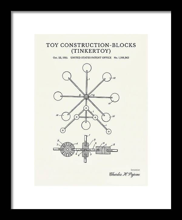Toy Construction Blocks Tinkertoy Minimalist Patent Us1198263a