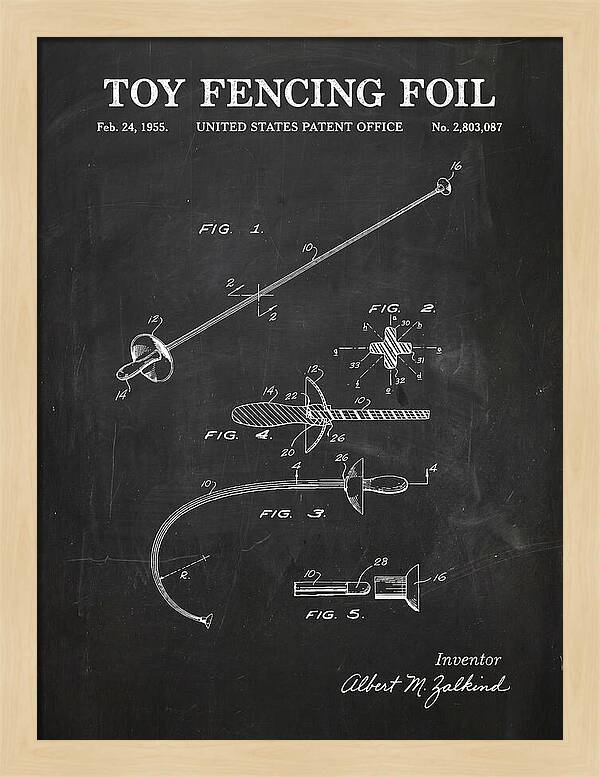 Toy Fencing Foil Chalkboard Patent Us2803087a