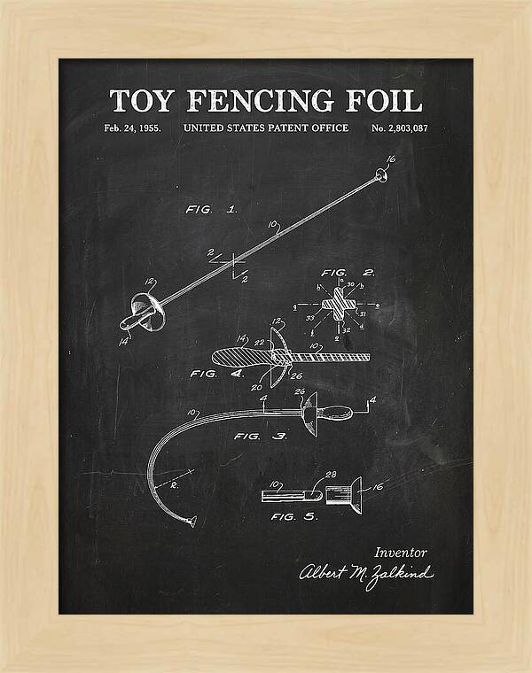 Toy Fencing Foil Chalkboard Patent Us2803087a