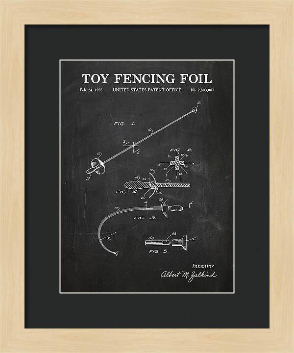 Toy Fencing Foil Chalkboard Patent Us2803087a