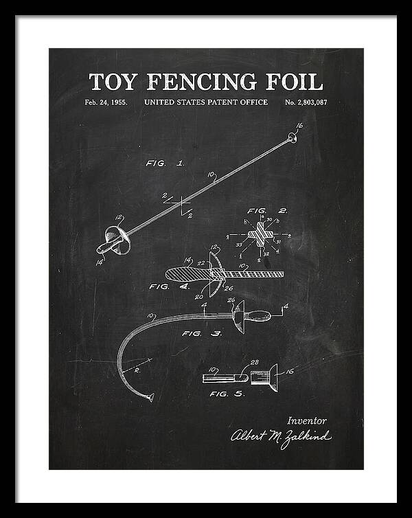 Toy Fencing Foil Chalkboard Patent Us2803087a