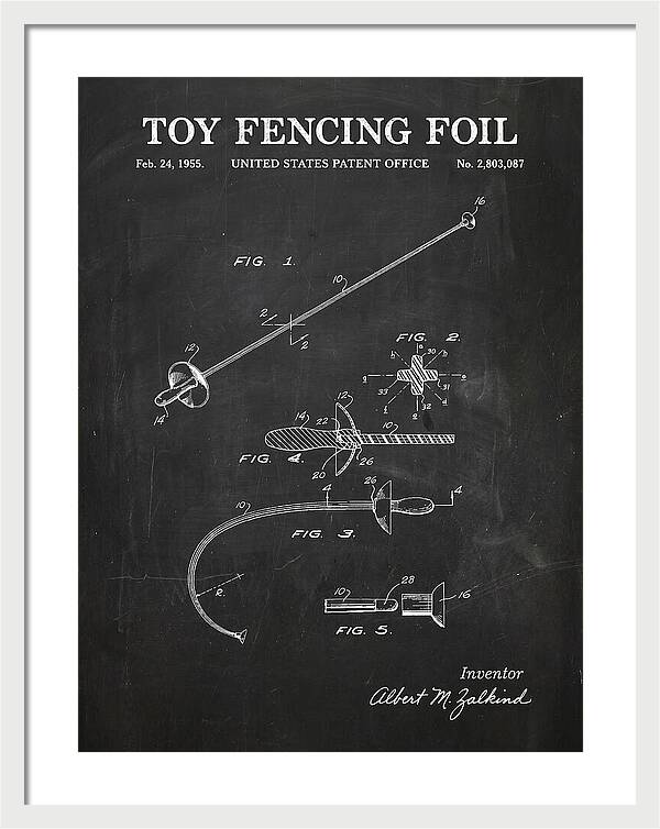 Toy Fencing Foil Chalkboard Patent Us2803087a