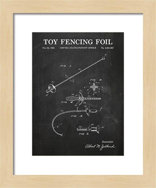 Toy Fencing Foil Chalkboard Patent Us2803087a