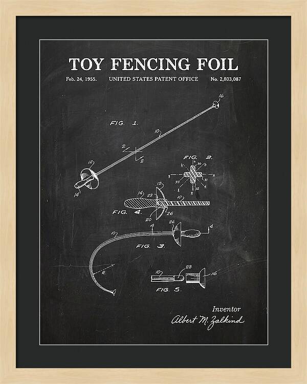 Toy Fencing Foil Chalkboard Patent Us2803087a