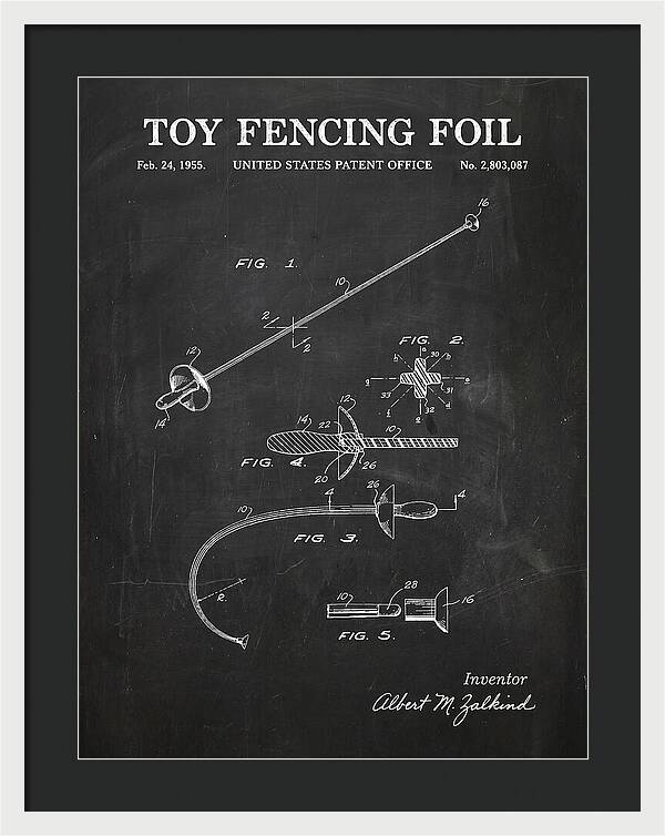 Toy Fencing Foil Chalkboard Patent Us2803087a