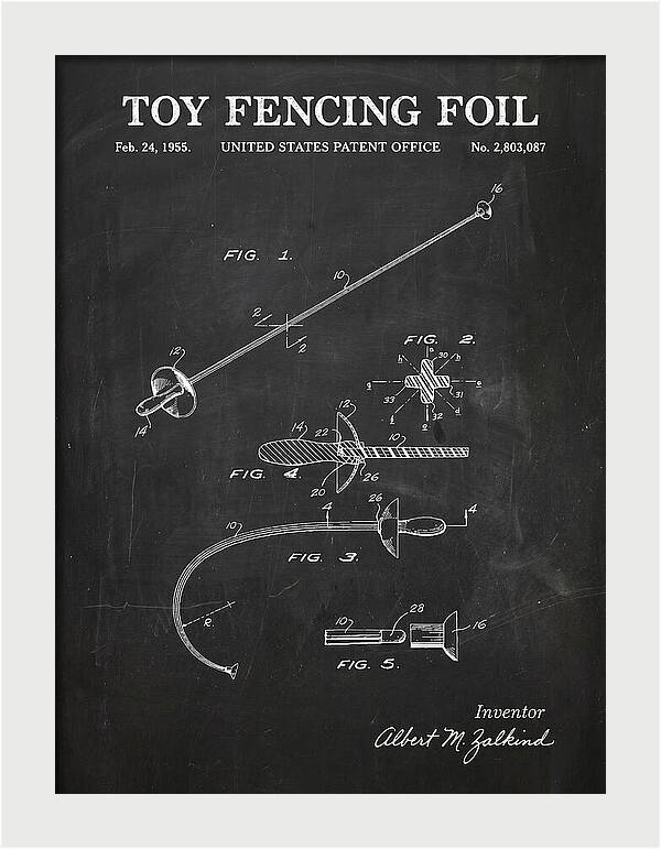 Toy Fencing Foil Chalkboard Patent Us2803087a