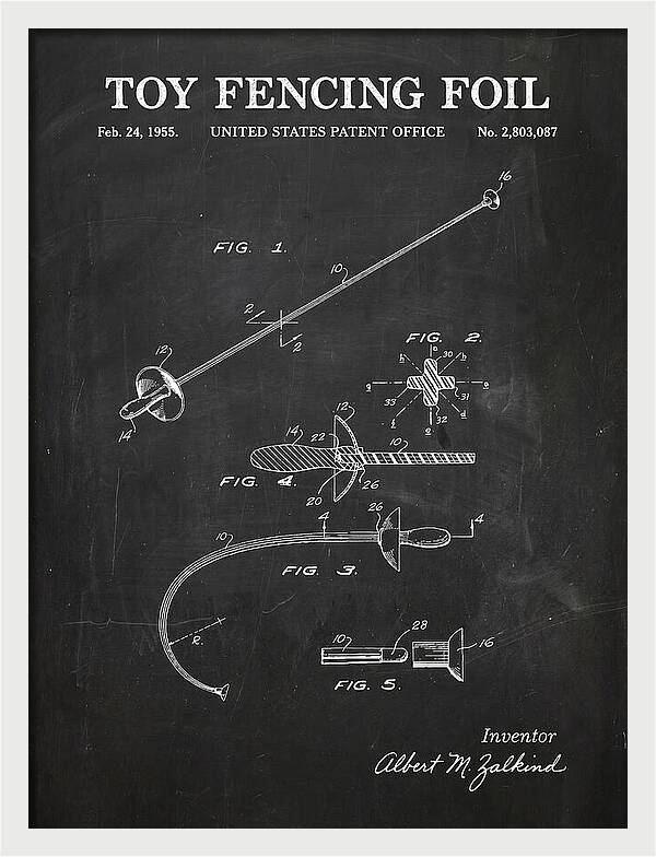 Toy Fencing Foil Chalkboard Patent Us2803087a
