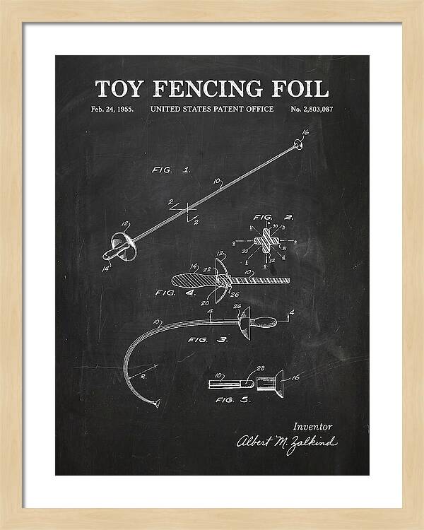 Toy Fencing Foil Chalkboard Patent Us2803087a