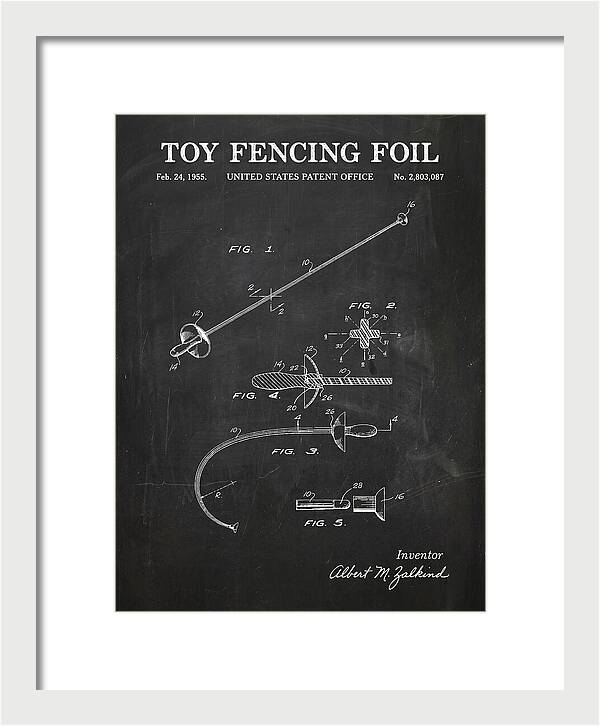 Toy Fencing Foil Chalkboard Patent Us2803087a