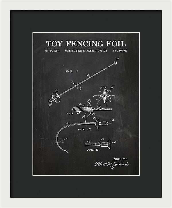 Toy Fencing Foil Chalkboard Patent Us2803087a